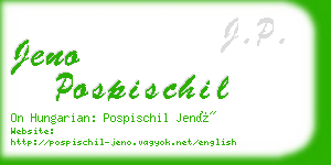 jeno pospischil business card